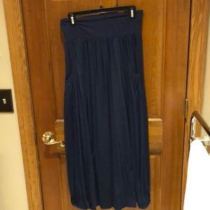 Garnet Hill blue skirt with rouching at bottom